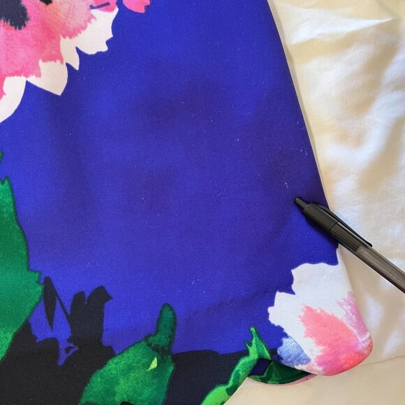 VINCE CAMUTO DRESS WOMENS BLUE FLORAL, SIZE 4 (SALE) - Picture 9 of 13